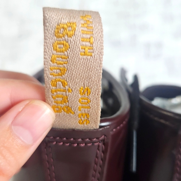 New Dr. Martens Cherry Red Air Wair Vegan RubOff 1460 Lace Up Boots - Picture 11 of 15